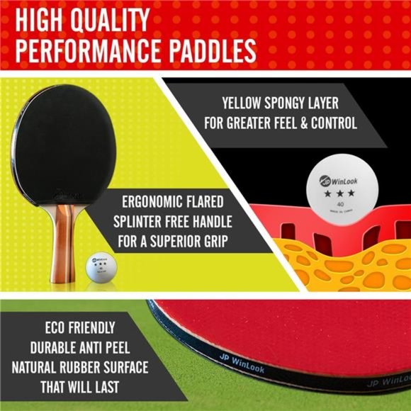 Ping Pong Paddles Sets - Portable Table Tennis Paddle Set with Ping Pong Paddle - Picture 5 of 6